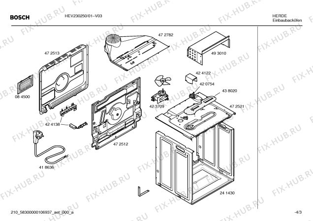 Схема №2 HEV230250 с изображением Инструкция по эксплуатации для духового шкафа Bosch 00593782