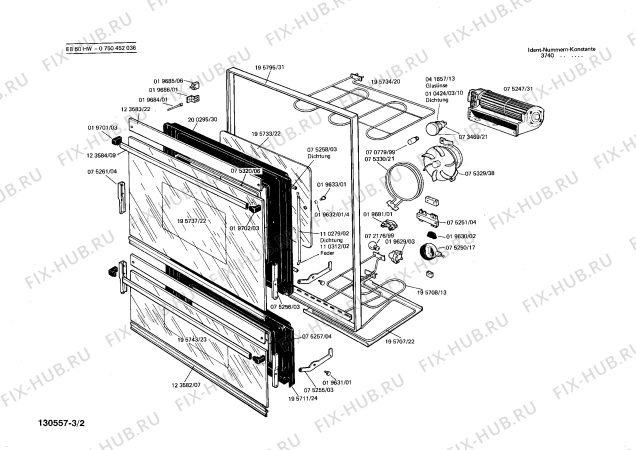 Взрыв-схема плиты (духовки) Bosch 0750452036 EB60HW - Схема узла 02