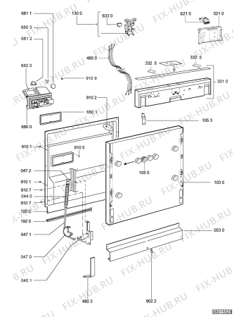 Схема №1 ADG 7557 с изображением Панель для посудомоечной машины Whirlpool 480140100567