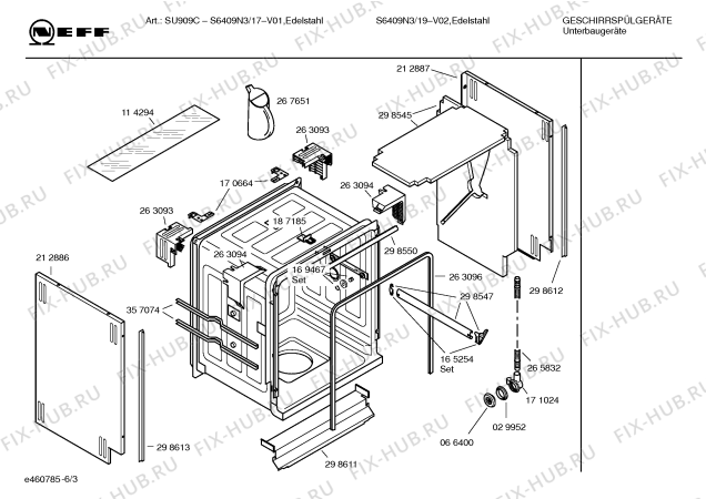 Схема №2 S6409N3 SU909C с изображением Инструкция по эксплуатации для посудомоечной машины Bosch 00585929