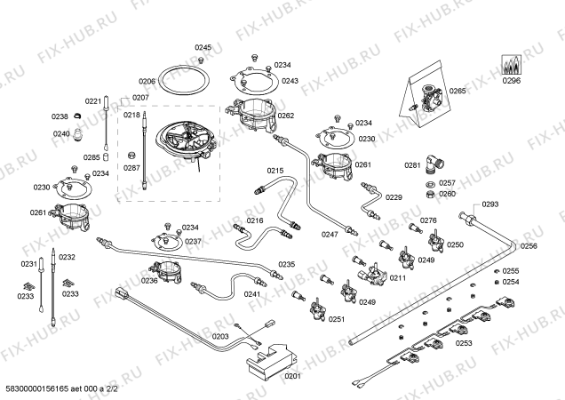 Схема №2 T26S66N0AU ENC.T26S66N0AU 4G+1W NE70F IH5 с изображением Варочная панель для плиты (духовки) Bosch 00685796