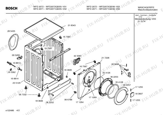 Взрыв-схема стиральной машины Bosch WFD2072GB Bosch WFD2072 - Схема узла 02