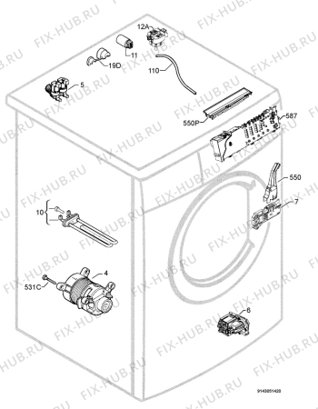 Взрыв-схема стиральной машины Zanussi ZWF14069W - Схема узла Electrical equipment 268