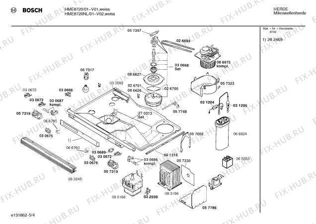 Схема №4 HME8720 с изображением Панель для микроволновой печи Bosch 00287232