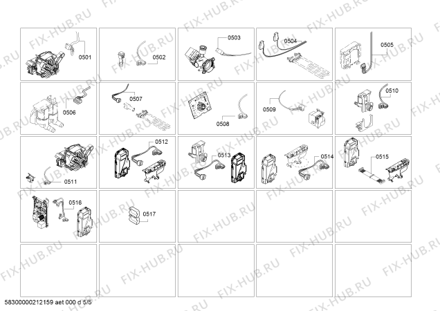 Взрыв-схема стиральной машины Bosch WAU28766HW - Схема узла 05