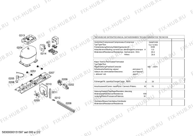 Взрыв-схема холодильника Siemens KU14LA41 - Схема узла 02