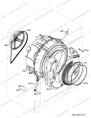 Взрыв-схема стиральной машины Electrolux EWW1476HDW - Схема узла Functional parts 267