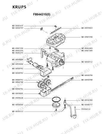 Взрыв-схема кофеварки (кофемашины) Krups F8644310(0) - Схема узла NP001834.7P4