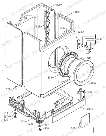 Взрыв-схема стиральной машины Elektro Helios TF1249E - Схема узла Cabinet + armatures