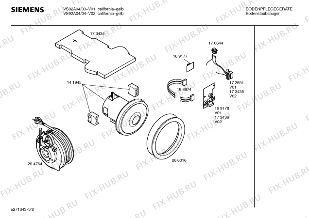 Схема №1 VS92A04 SUPER L 920 с изображением Крышка для электропылесоса Siemens 00355366