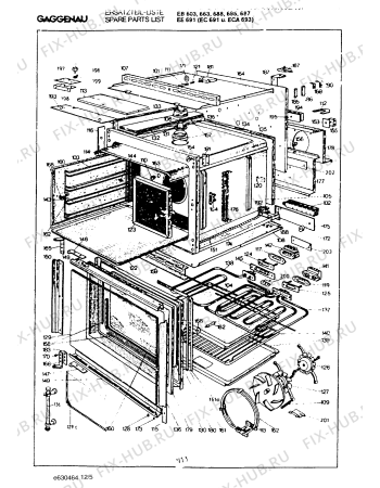 Взрыв-схема плиты (духовки) Gaggenau EB603100 - Схема узла 06