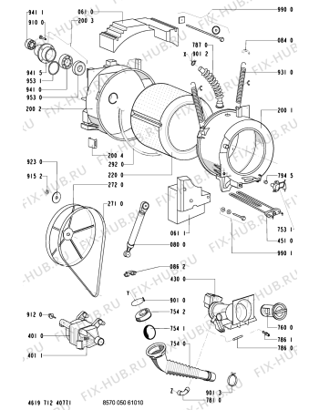 Схема №1 AWM 050/4/WS-NORDIC с изображением Вноска для стиралки Whirlpool 481245279705