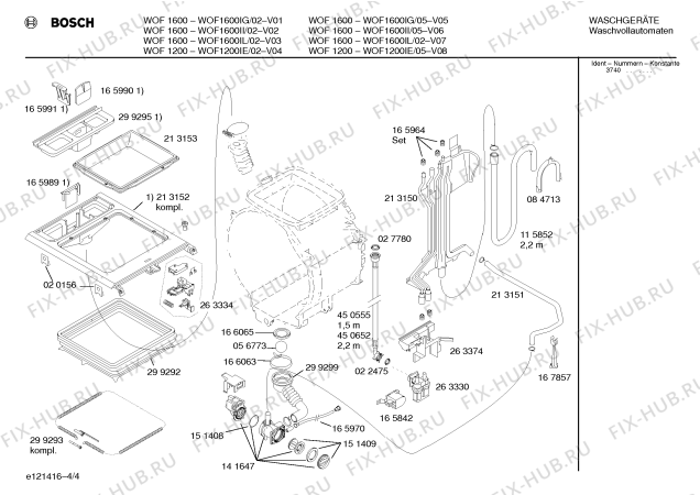 Схема №2 WOF1200IE WOF1200 с изображением Инструкция по эксплуатации для стиралки Bosch 00522934