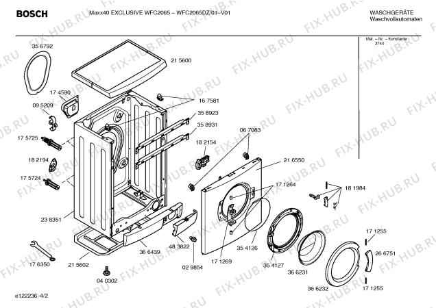 Взрыв-схема стиральной машины Bosch WFC2065DZ Maxx40 EXCLUSIVE WFC2065 - Схема узла 02