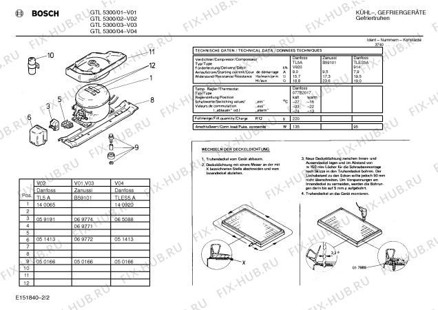 Взрыв-схема холодильника Bosch GTL5300 - Схема узла 02