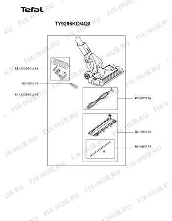 Взрыв-схема пылесоса Tefal TY9286KO/4Q0 - Схема узла 8P005944.4P3