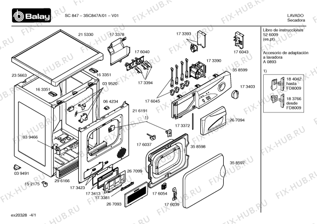 Схема №1 3SC847A SC847 с изображением Кронштейн для сушилки Bosch 00176056