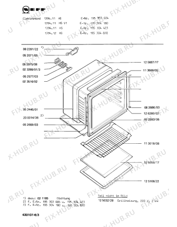 Схема №3 195304423 1394.11HS с изображением Крышка для электропечи Bosch 00201236