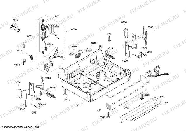 Взрыв-схема посудомоечной машины Bosch SGS55E12GB Champion - Схема узла 05