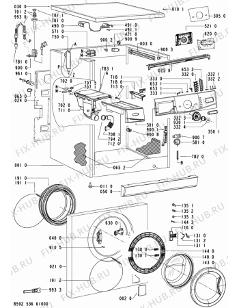 Схема №2 AWO/D 8830 с изображением Обшивка для стиралки Whirlpool 480111100426