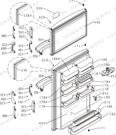 Схема №1 FD26APS (198432, HZS2766) с изображением Дверка для холодильника Gorenje 108972