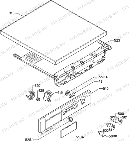 Взрыв-схема стиральной машины Zanussi FL1014V - Схема узла Command panel 037