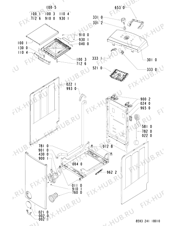 Схема №1 AWE 2237 с изображением Модуль (плата) для стиралки Whirlpool 480111103615