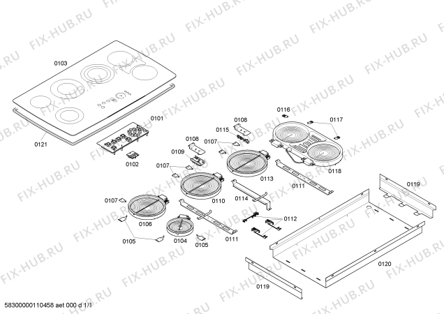 Схема №1 CEP456ZW с изображением Инструкция по установке/монтажу для духового шкафа Bosch 00552852