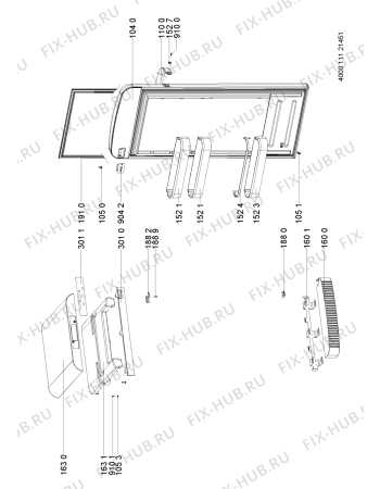Схема №2 KCFMB 60150R (UK) с изображением Часть корпуса для холодильной камеры Whirlpool 488000505703