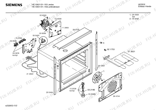 Схема №3 HE13621 с изображением Панель управления для плиты (духовки) Siemens 00350735