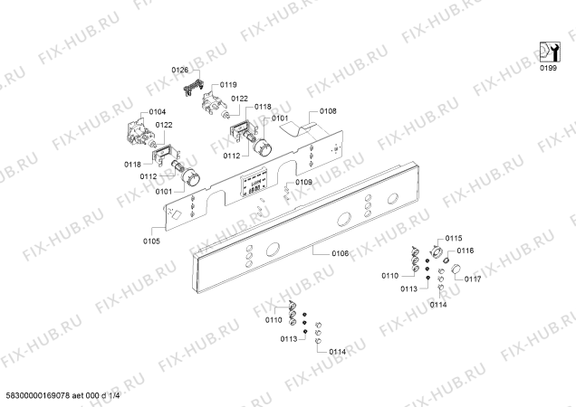 Схема №1 HBC84E623 с изображением Панель управления для духового шкафа Bosch 00687944