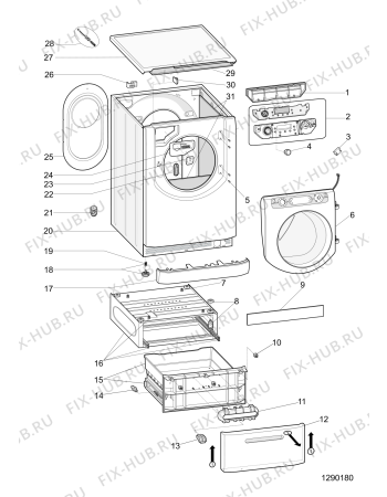 Схема №2 AQS73D29EUA (F078546) с изображением Пластина для стиральной машины Indesit C00290578