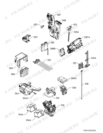 Схема №1 L9FER962A с изображением Блок управления для стиральной машины Aeg 140101145229