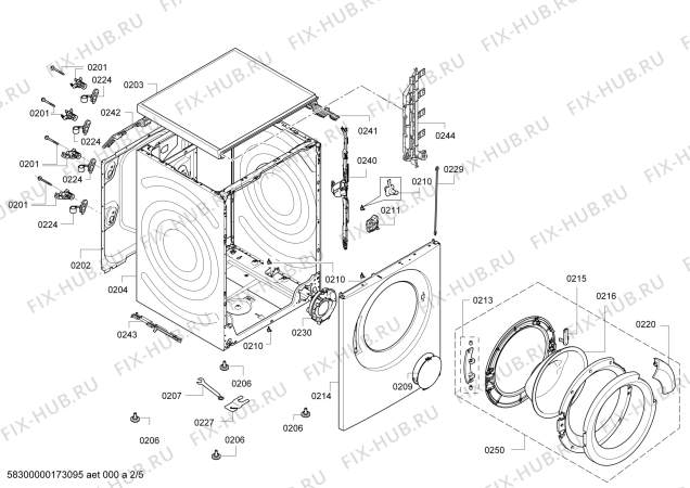 Схема №1 WAP24200TC Bosch с изображением Панель управления для стиралки Bosch 00746855