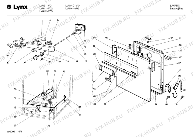 Взрыв-схема посудомоечной машины Balay LV644D - Схема узла 02