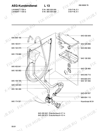 Взрыв-схема посудомоечной машины Aeg LAV1135 I D - Схема узла Hydraulic System 272