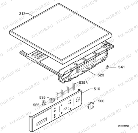 Взрыв-схема стиральной машины Aeg Electrolux REG3610WT - Схема узла Command panel 037