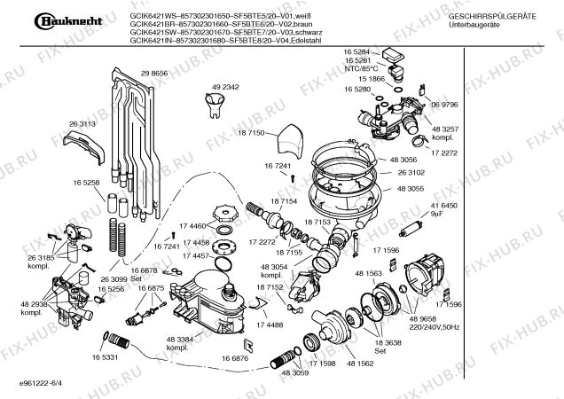 Схема №4 SF5BTE7 GCIK6421SW с изображением Инструкция по эксплуатации для электропосудомоечной машины Bosch 00588882