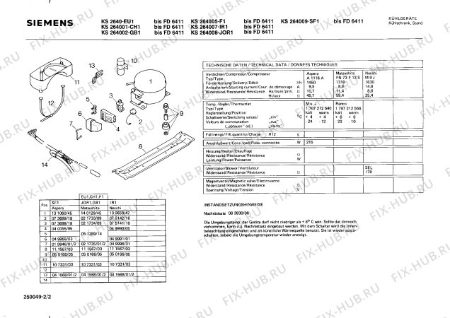 Взрыв-схема холодильника Siemens KS264009 KS2640 - Схема узла 02