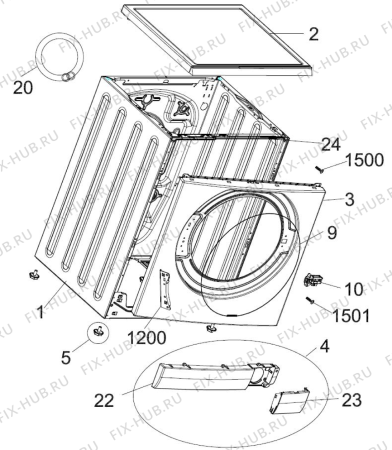 Схема №2 LOS 7011 с изображением Держатель для стиралки Whirlpool 482000097688