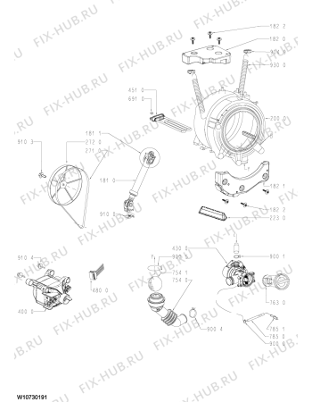 Схема №1 AWOD 051/1 с изображением Всякое для стиральной машины Whirlpool 481010751962