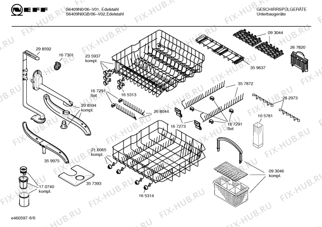 Схема №4 S6409N0GB с изображением Инструкция по эксплуатации для посудомоечной машины Bosch 00527042