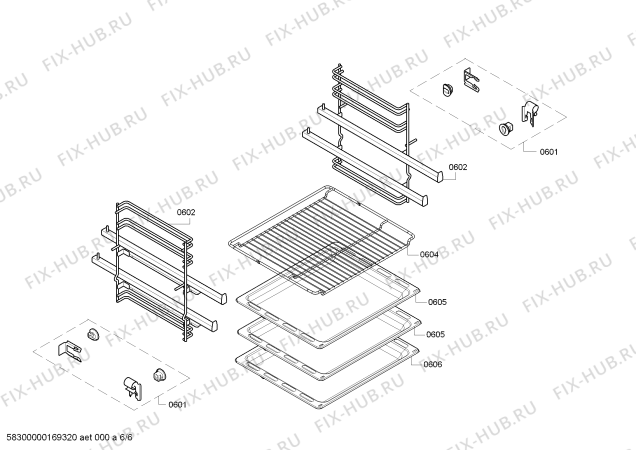 Взрыв-схема плиты (духовки) Bosch HCE722323V - Схема узла 06