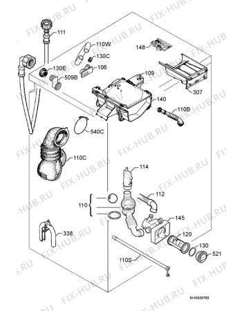 Взрыв-схема стиральной машины Zoppas PP653E - Схема узла Hydraulic System 272