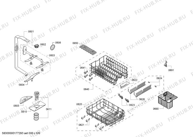 Схема №3 SPV40M10RU с изображением Силовой модуль запрограммированный для посудомойки Bosch 00755265