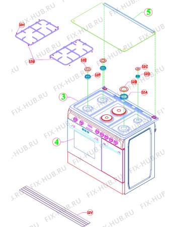 Схема №4 KK92202HW (354964) с изображением Дверь (стекло) духовки для духового шкафа Gorenje 417020