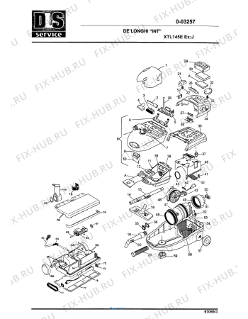 Схема №1 XTL 145E EX:J MAXIMUM 1450 с изображением Крышечка для мини-пылесоса DELONGHI EM3036