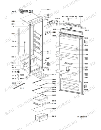 Схема №1 KCBNS146001UK (F155508) с изображением Всякое для холодильной камеры Indesit C00446036