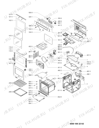 Схема №1 KOXP6610 (F096588) с изображением Руководство для плиты (духовки) Indesit C00384018
