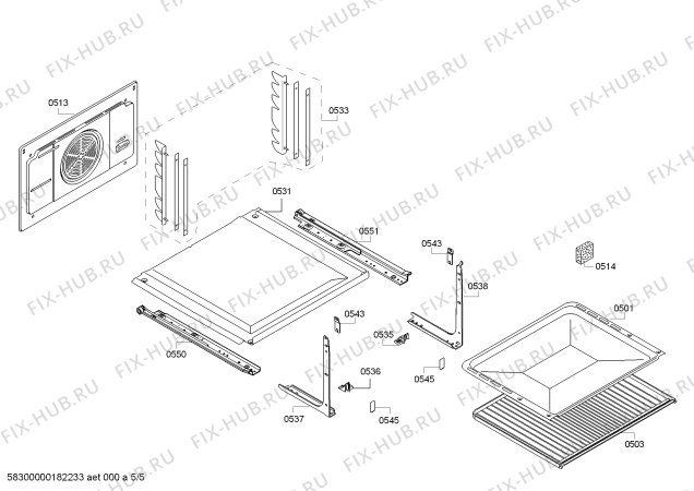 Схема №1 3HB518XF H.BA.NP.C3D.IN.CARRO.FL/.X.E3_COT/ с изображением Панель управления для плиты (духовки) Bosch 00791093